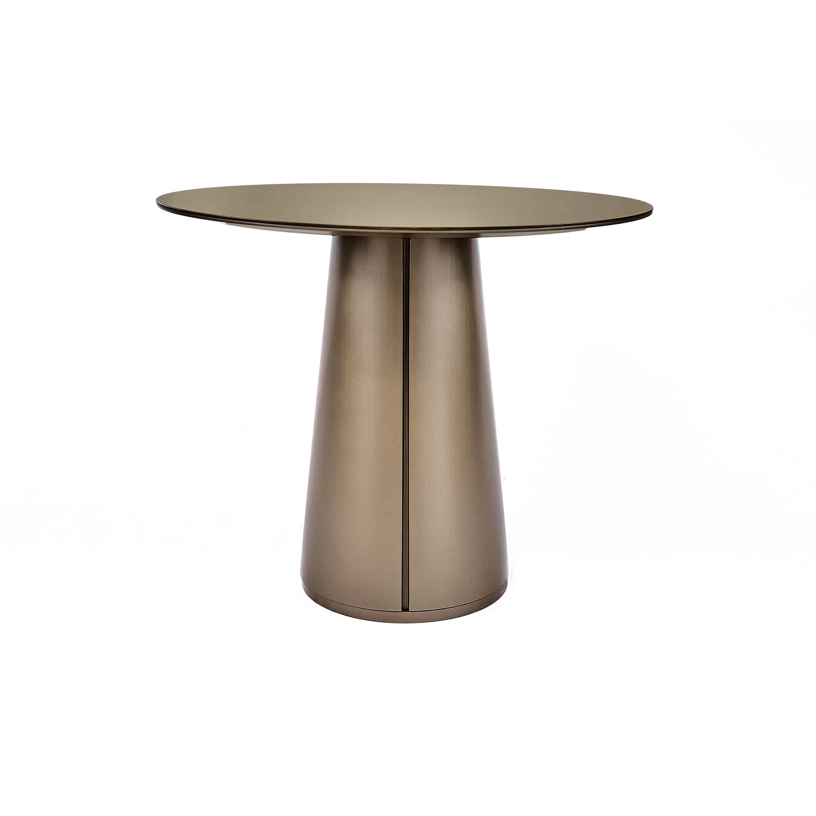 MESA OCA 04  90CM CASTAÑO VIDRIO CAPUCCINO: imagen 1