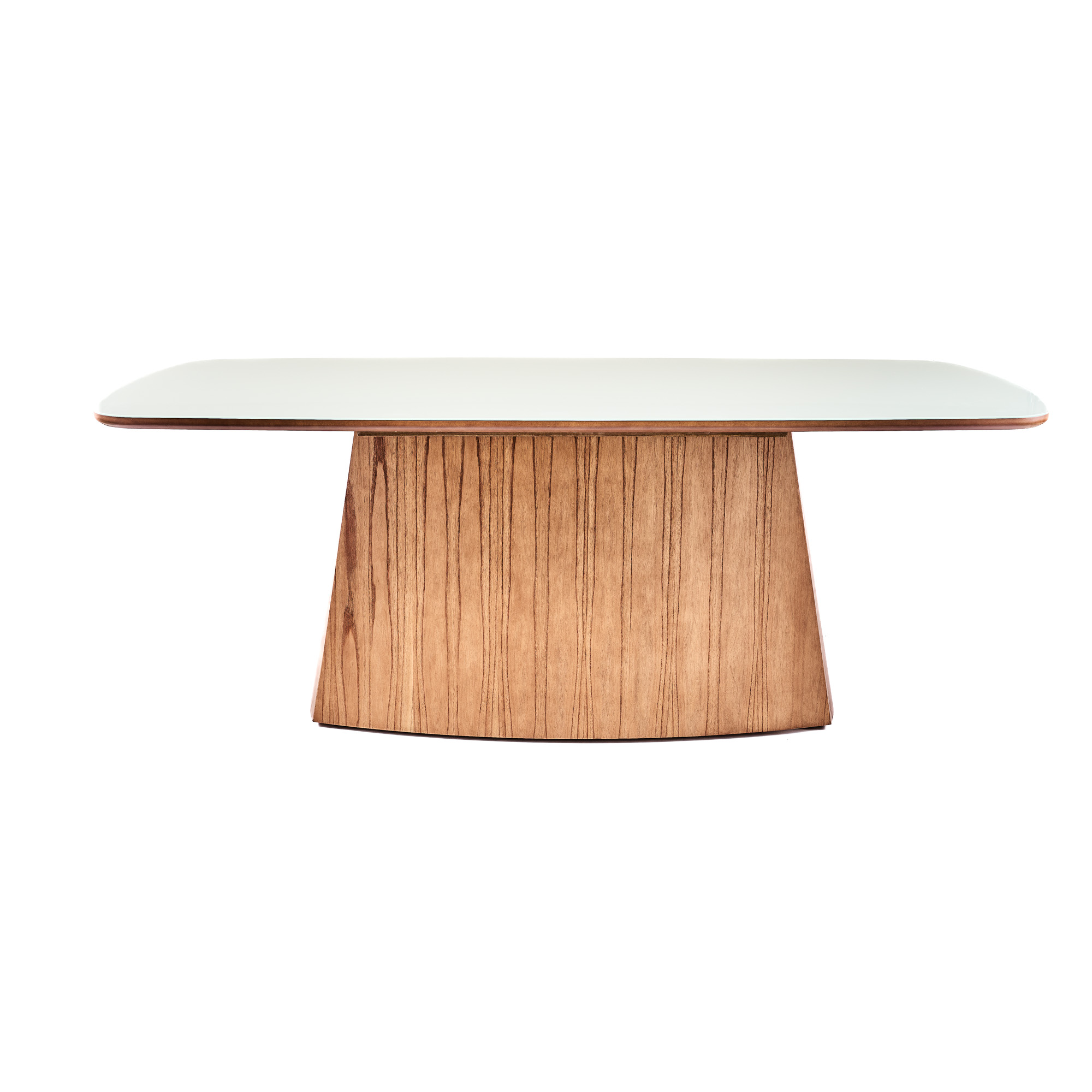 MESA CONCEPT 2.00MT BASE CASTANO VIDRO BEGE: imagen 1