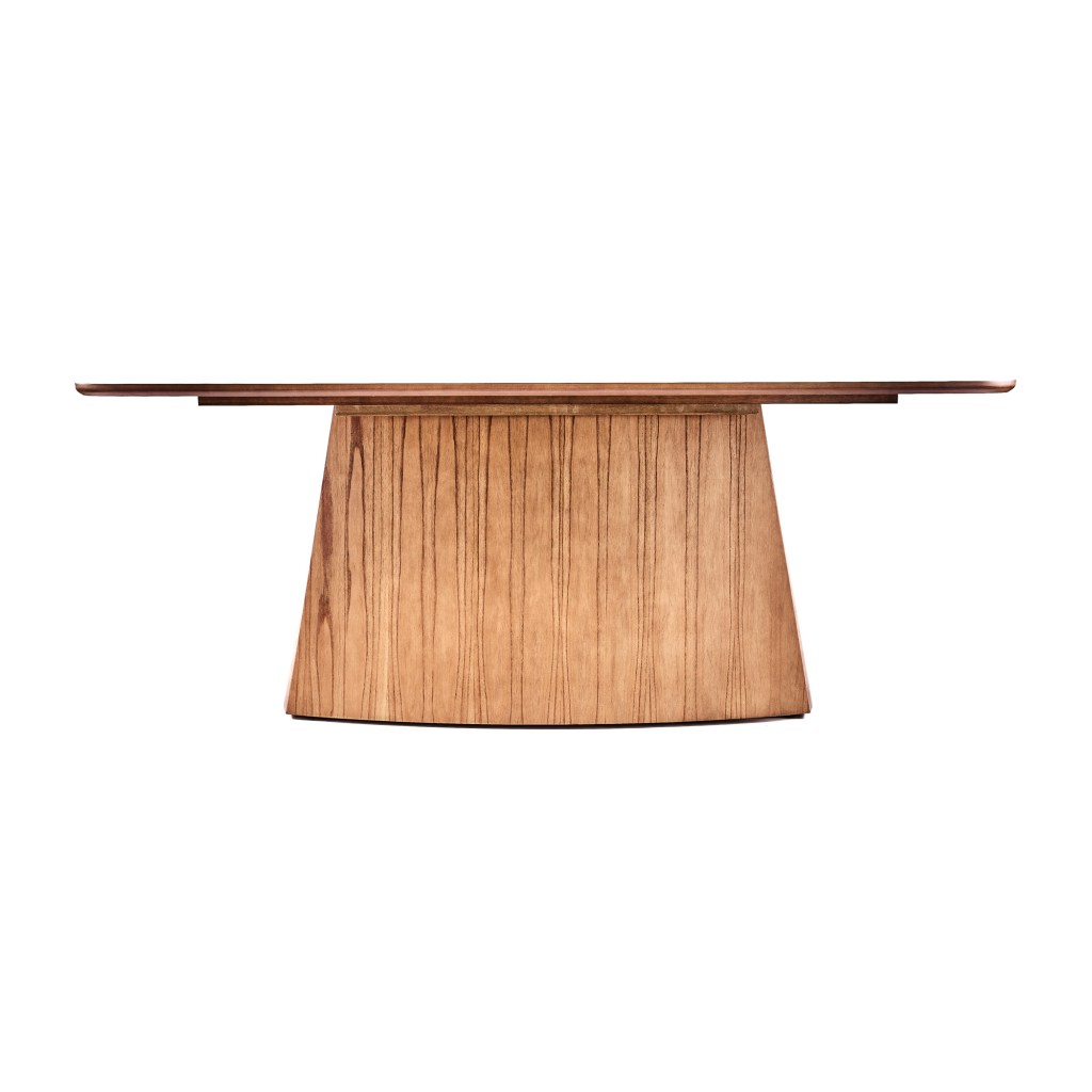 MESA CONCEPT 2.20MT BASE CASTANO VIDRO BEGE