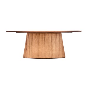 MESA CONCEPT 2.20MT BASE CASTANO VIDRO BEGE: imagen 2