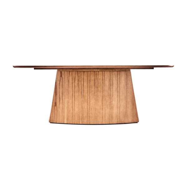 MESA CONCEPT 2.20MT BASE CASTANO VIDRO BEGE