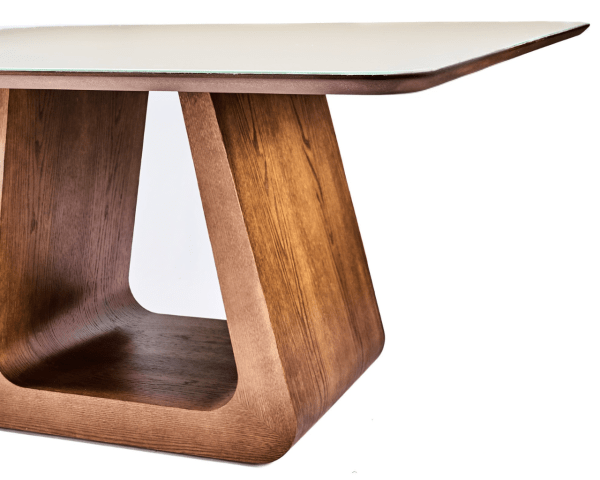 MESA ANABELLE 1.37mt CUADRADA TOPE VIDRIO OFF WHITE