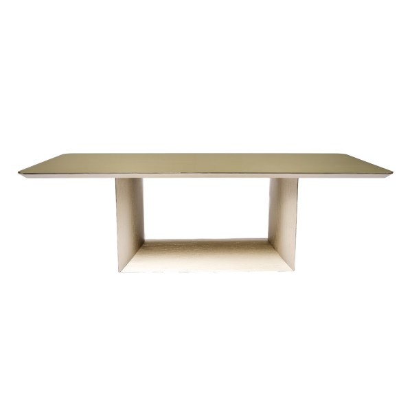 MESA ARCO 2.40MT NUDE TOPE VIDRO NUDE