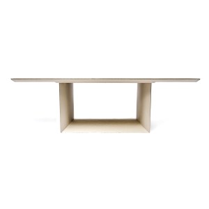 MESA ARCO 2.40MT NUDE TOPE VIDRO NUDE: imagen 4