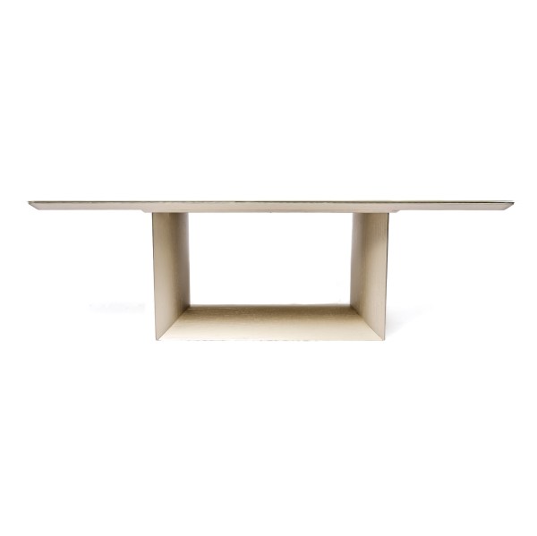 MESA ARCO 2.40MT NUDE TOPE VIDRO NUDE