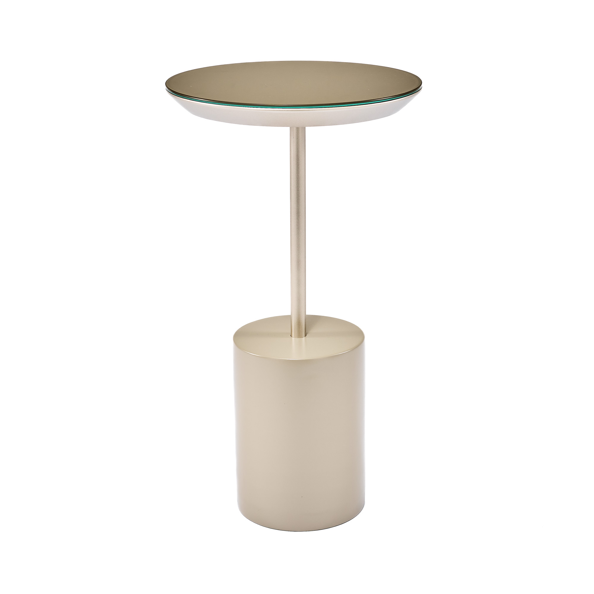mesa lateral minimalista base fendi metal nude tope de vidrio nude tribecahm.com Tribeca home