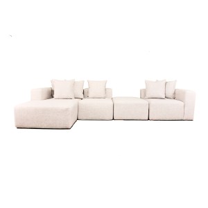 SOFA MODULAR VISION TELA BEGE MINIMALISTA MODERNO TRIBECA MUEBLERI EN PANAMA