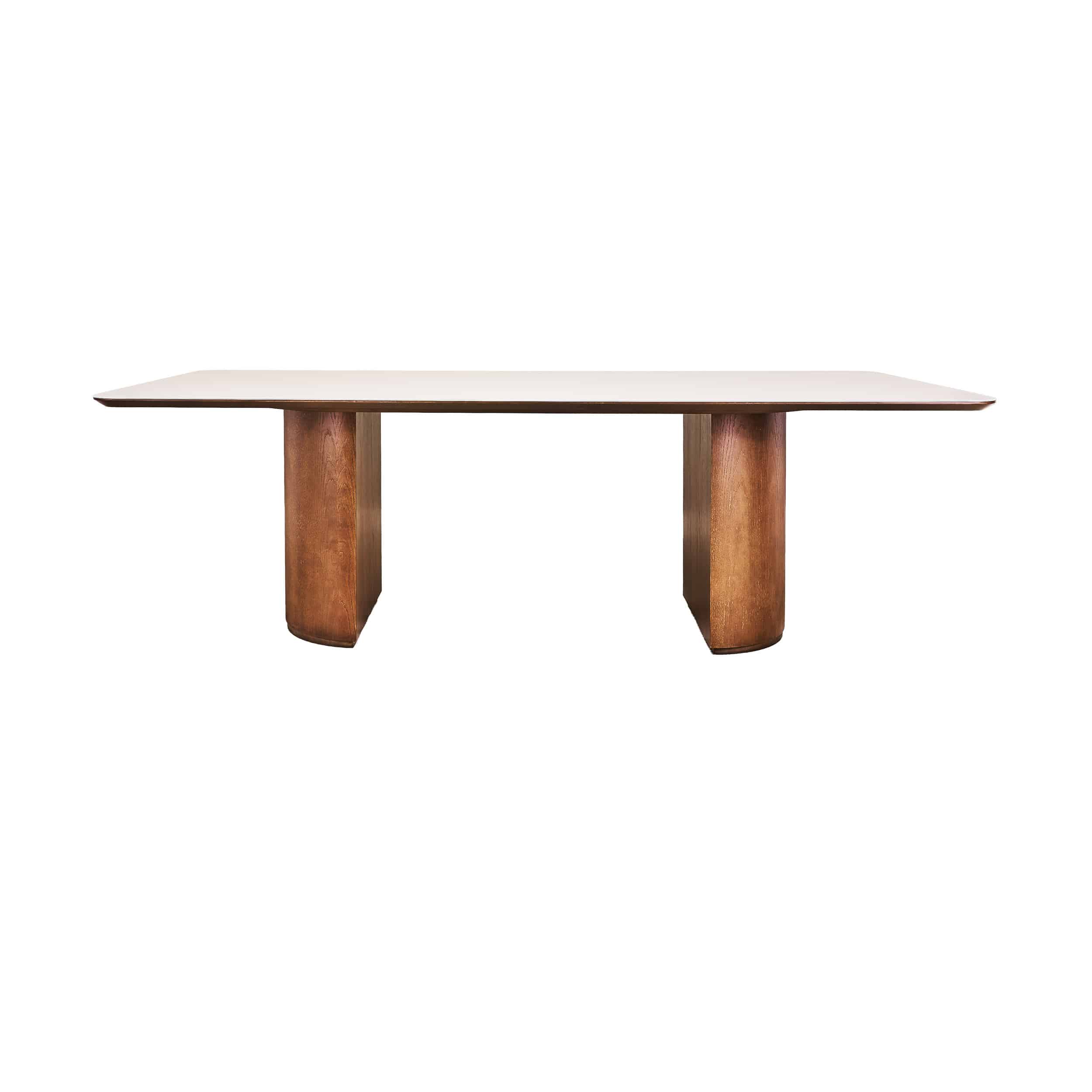 MESA MOON 2.60MT VIDRO OFF WHITE.: imagen 1