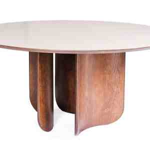 mesa con base escultural