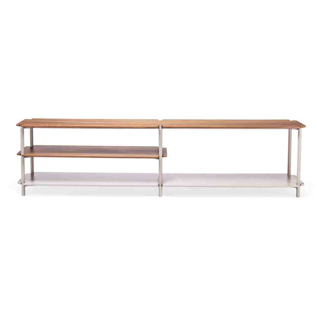 Sofa Table Valley 2.20 m en Nogueira y Fendi con Estructura Metal Fendi