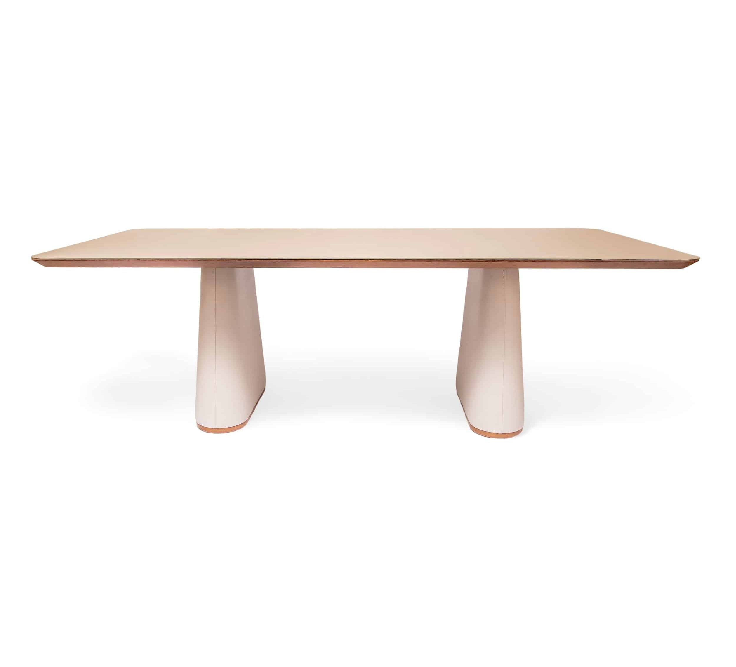 MESA SELMA 2.40MT VIDRO NUDE LIGHT: imagen 1