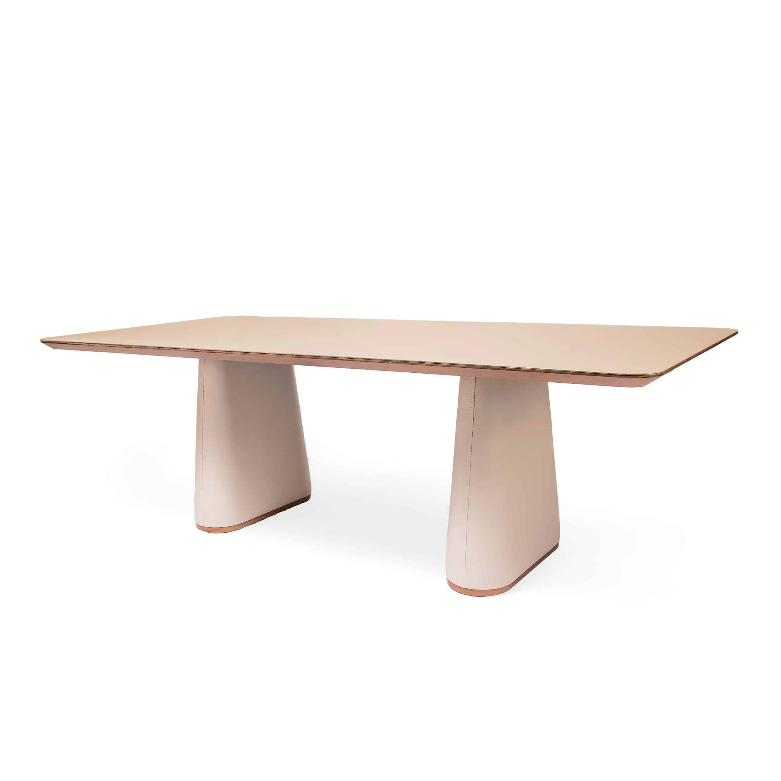 MESA SELMA 2.40MT VIDRO NUDE LIGHT: imagen 4