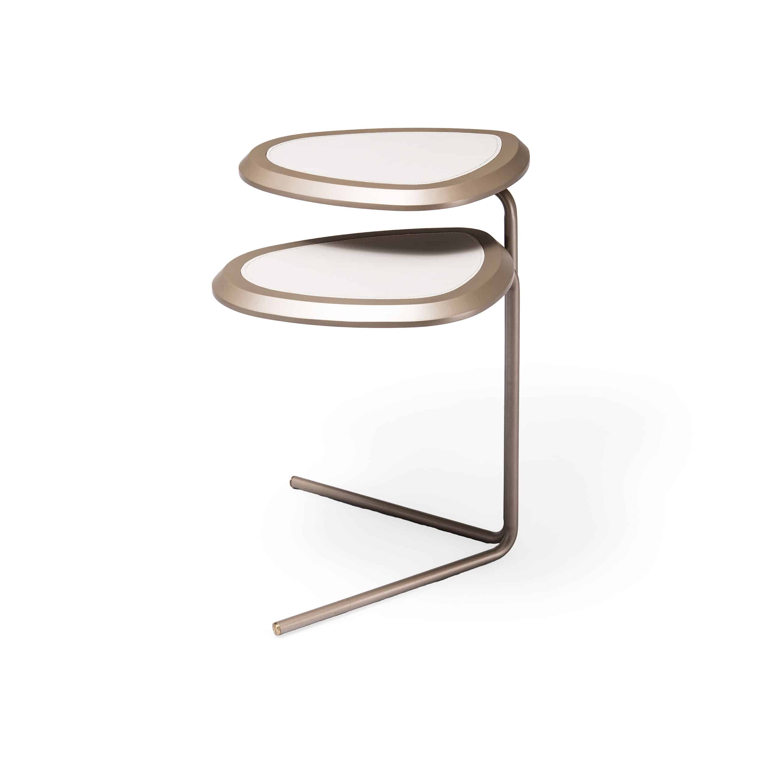 mesa auxiliar nature duo marfin metal champagne moderna tribeca panama