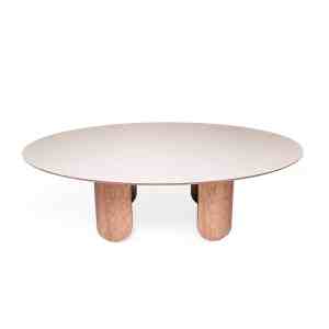 MESA AURORA 2.40mt BASE AMENDAO VIDRO OVAL FENDI: imagen 2