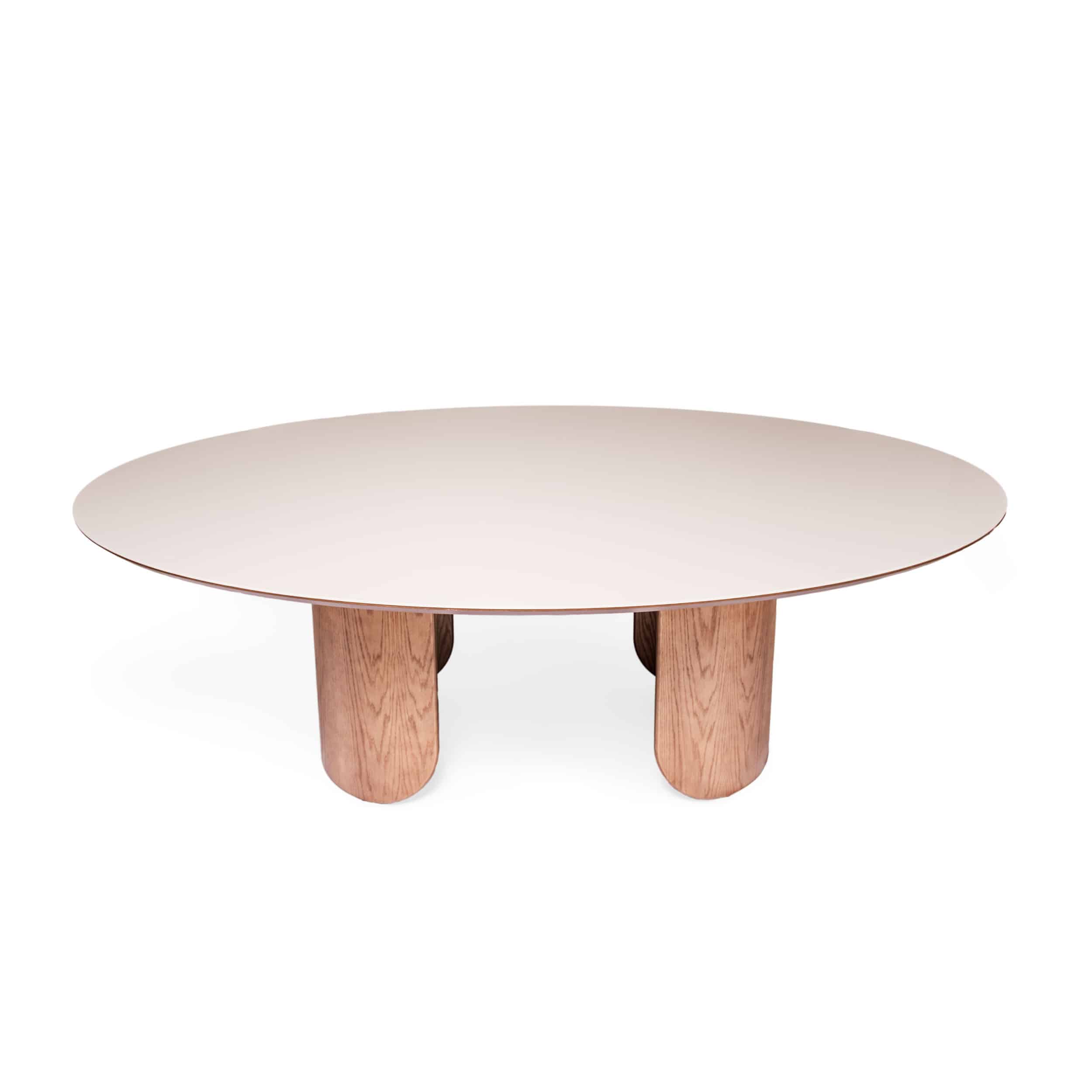 MESA AURORA 2.40mt BASE AMENDAO VIDRO OVAL FENDI: imagen 2