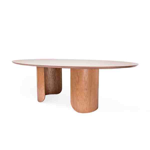 MESA AURORA 2.40mt BASE AMENDAO VIDRO OVAL FENDI