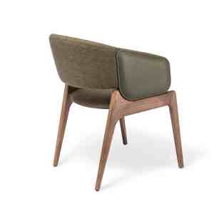 Silla Mineira verde con brazos | madera y tapizado moderno Tribeca