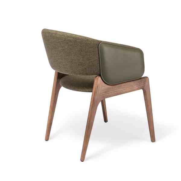 Silla Mineira verde con brazos | madera y tapizado moderno Tribeca
