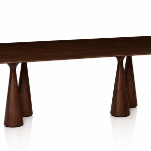 Mesa de comedor Ágata 2.60 x 1.10 m en madera acabado Cacau